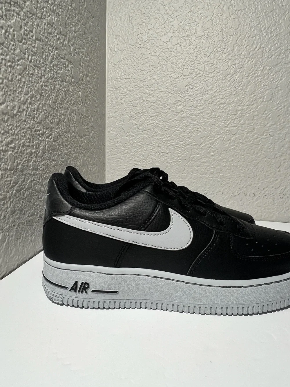 Nike Air Force 1 GS Black Wolf Grey low top sneakers shoes Youth 5.5Y HQ3807-001